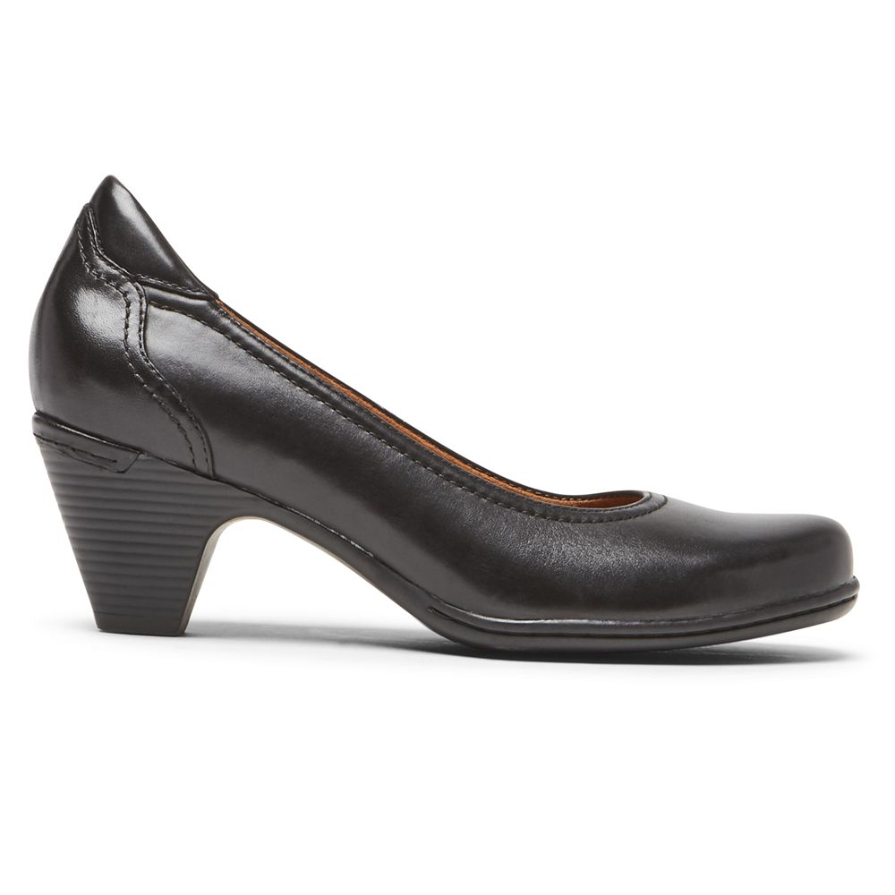 Rockport Canada Cobb Hill Adaline Heel - Womens Pumps Black (CHI173592)